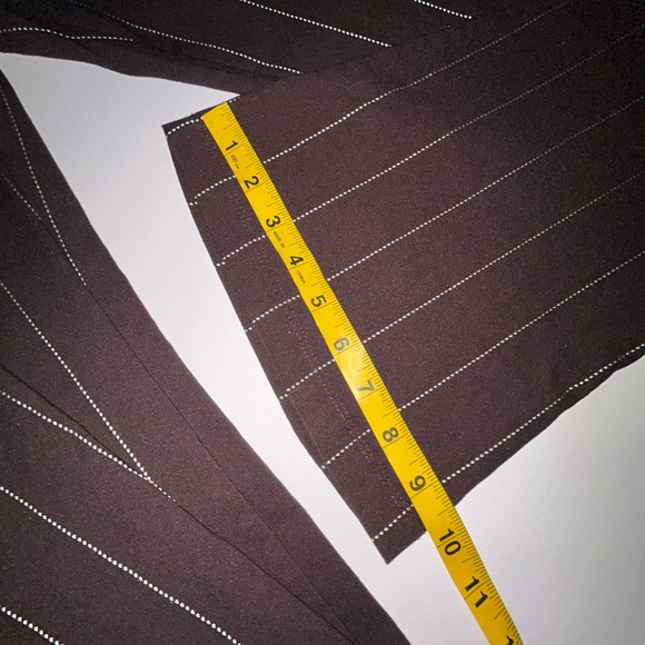 Y2K Brown Flare Leg Pants White Stripes Medium - Picture 11 of 13